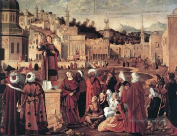 Le sermon de St Stephen Vittore Carpaccio Peinture à l'huile